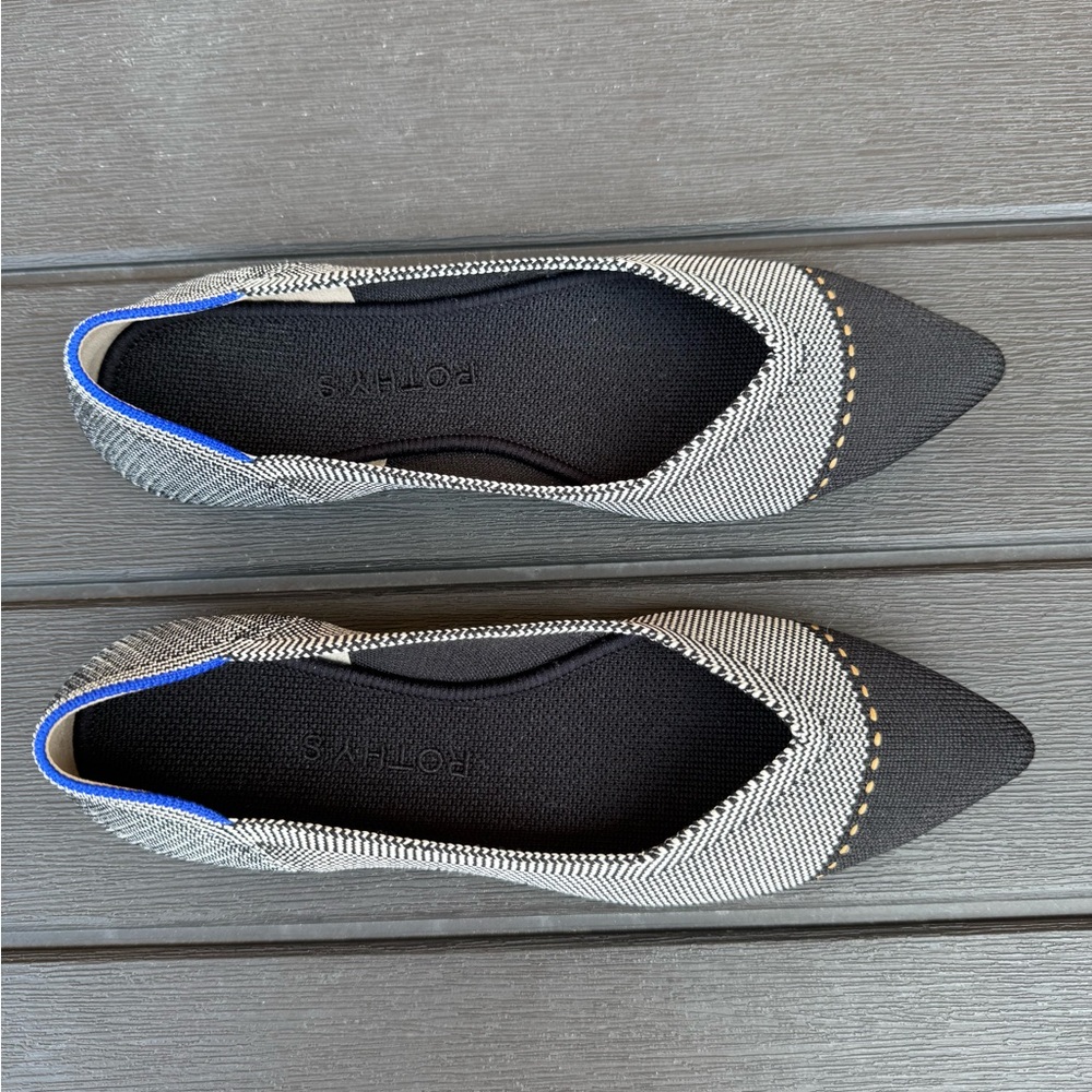 Rothy's The Point ll Grey Mist Cap Toe Women's Flats - Picture 2 of 5